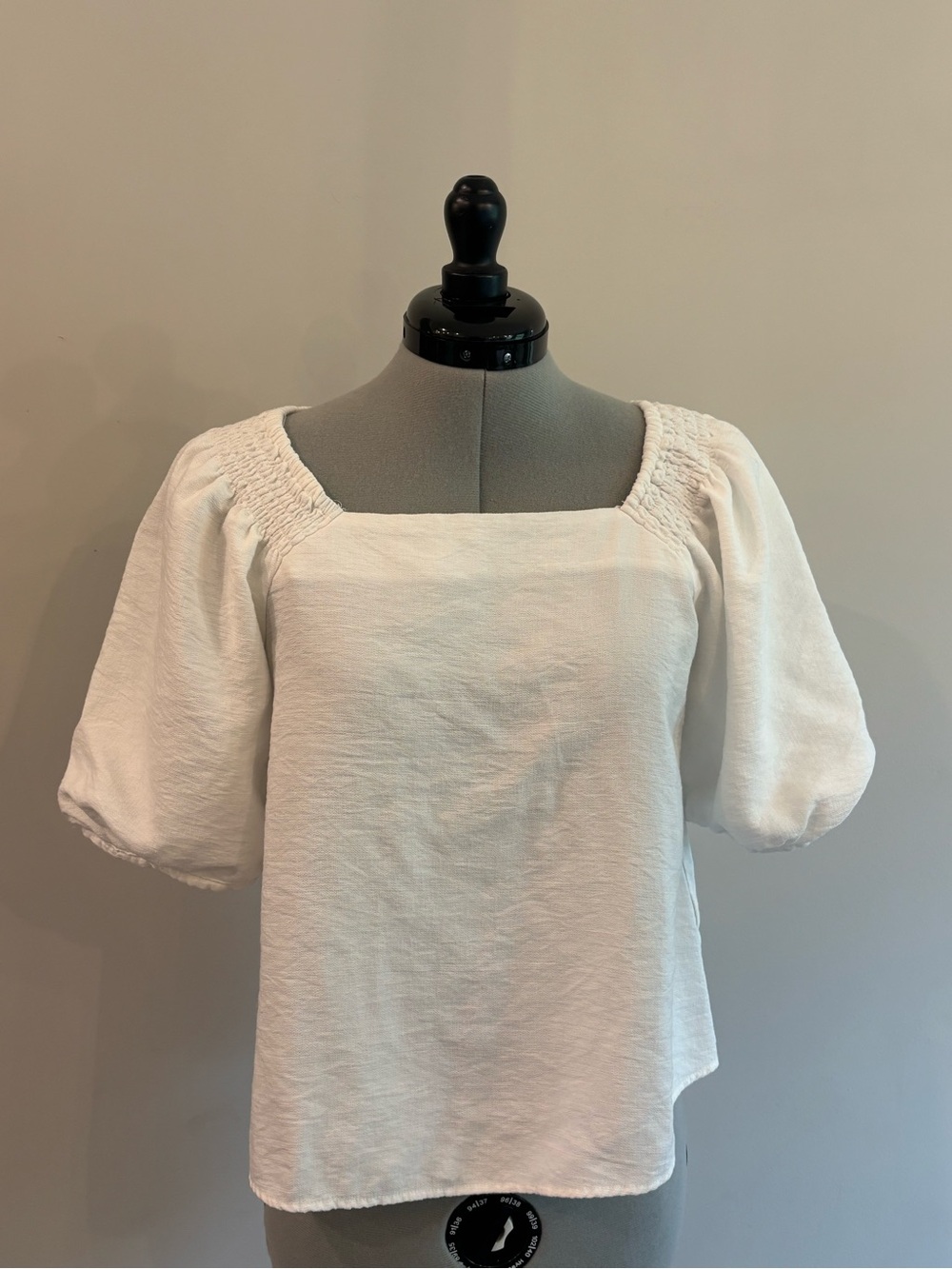 Vince Camuto Ivory‎ Square Neck Puff Sleeve Blouse 0153